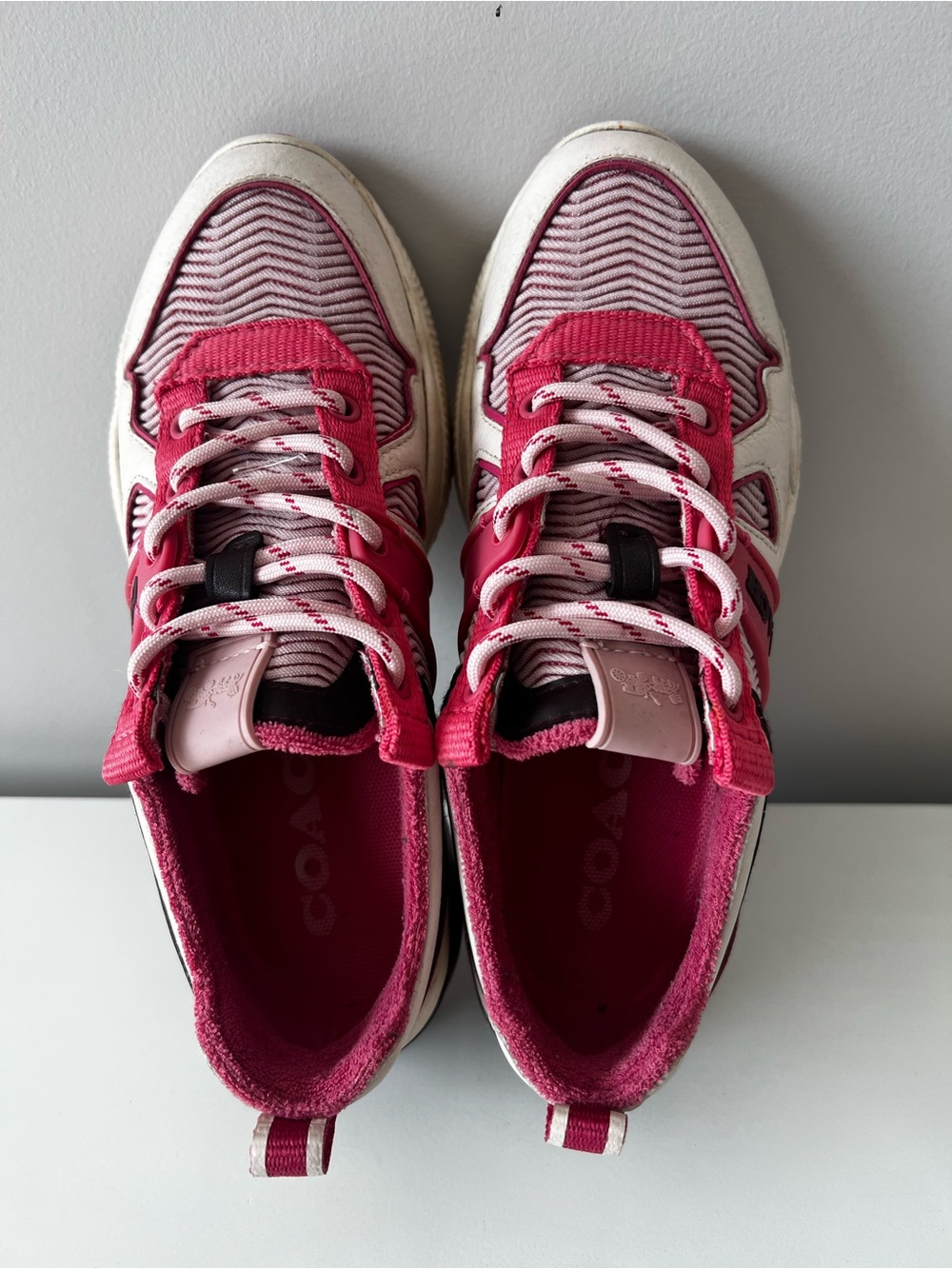 Coach Pink and White Women's Low-Top Sneakers